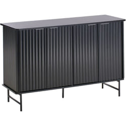 Credenza 4 ante mdf nero gambe in metallo Glastonbury