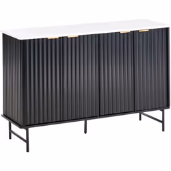 Credenza con ante in stile retrò. Questa elegante credenza si distingue per il raffinato design scanalato ed è dotato di quat ...