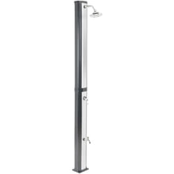 Doccia da esterno Set di miscelatori da giardino moderni in acciaio inox ad energia solare nero e argento Topocalma