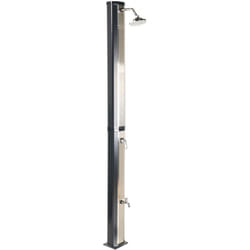 Doccia con set di miscelatori da giardino per esterni in acciaio inox ad energia solare nero Tuxpam