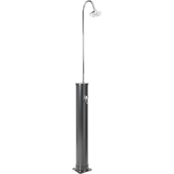 Doccia da esterno con Set di miscelatori da giardino moderni in acciaio inox ad energia solare nero Juanillo