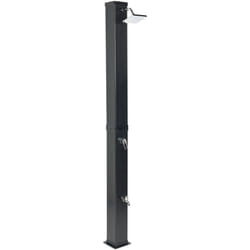 Doccia da esterno con Moderno set di miscelatori da giardino per esterni in acciaio inox ad energia solare nero Yaracuy