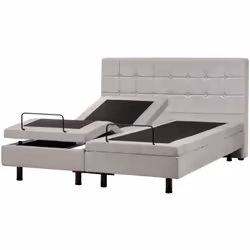 Letto elettrico telecomandato. Migliora il comfort in camera da letto con questo letto con rete a doghe in tessuto di altissi ...