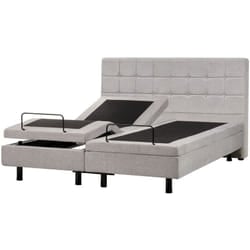 Letto Tessuto Grigio Chiaro Elettrico Regolabile con Telecomando 160 x 200 cm Duke