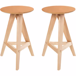 Set di sgabelli da cucina. Questi sgabelli dal fascino rétro, realizzati in legno di caucciù di alta qualità, uniscono un des ...