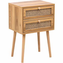 Comodino a treccia viennese con frangetta. Una bellissima aggiunta a qualsiasi camera da letto, questo comodino presenta un f ...