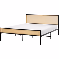 Letto matrimoniale minimalista. Questo elegante letto unisce la solidità della struttura in ferro all’eleganza naturale del r ...