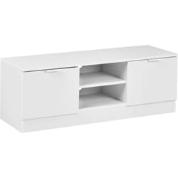 Porta tv 2 ripiani 2 cassetti portaoggetti Pannello di particelle 102 cm Stile scandinavo Bianco Winnipeg