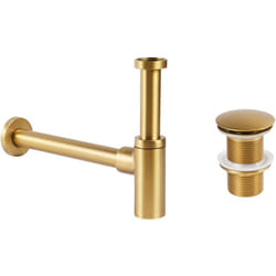 Sifone per lavabo con scarico click clack ottone e acciaio inox oro Mafredi