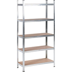 Scaffale da giardino in metallo argento autoportante 5 ripiani Xitta