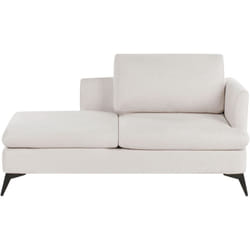 Beliani - Chaise Lounge moderna a destra Rivestimento in tessuto poliestere con cuscino Gambe in metallo Beige chiaro Sievoz