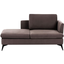 Chaise Lounge moderna a destra Rivestimento in tessuto poliestere con cuscino Gambe in metallo Marrone Sievoz