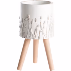 Vaso per piante con motivo in rilievo. Aggiungi un tocco di fascino romantico ai tuoi spazi con questo elegante vaso artigian ...