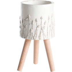 Beliani - Vaso per piante da interno e da esterno in stile vintage e anticato bianco sporco Janina