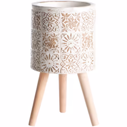 Vaso per piante con motivo in rilievo. Dona ai tuoi fiori il posto che meritano con questo elegante vaso, rialzato su gambe i ...