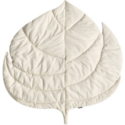 Tappeto moderno per bambini a forma di foglia in cotone trapuntato 110 x 110 cm Accessorio per la cameretta bianco sporco Olimp