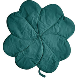 Tappeto moderno per bambini a forma di trifoglio trapuntato in cotone 110 x 110 cm Accessorio per la cameretta Verde Acadine