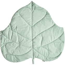 Tappeto moderno per bambini a forma di foglia trapuntato in cotone 110 x 110 cm Accessorio per la cameretta Verde chiaro Helikon