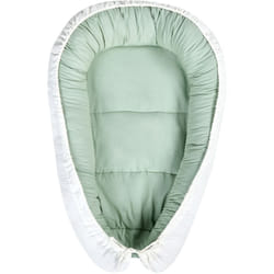 Beliani - Lettino in cotone per neonati 55 x 90 cm reversibile verde chiaro e bianco Ereb