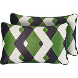 Set di 2 cuscini da esterno con Motivo geometrico Multicolore 30 x 50 cm Sway