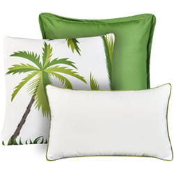 Beliani - Set di 3 cuscini da esterno con motivo vegetale verde Seaside