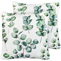 Set di 2 cuscini da giardino per esterni con motivo a foglie 45x45 cm Verde Bosque