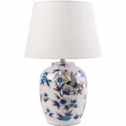 Lampada in porcellana con motivo floreale. Valorizza la tua casa con questa elegante lampada da tavolo. Caratterizzata da una ...