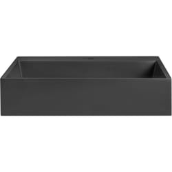Lavabo bagno classico rettangolare in ceramica finitura lucida 50 x 38 cm nero Quenko