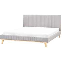 Letto matrimoniale in ciniglia grigio chiaro 180 x 200 cm Talence
