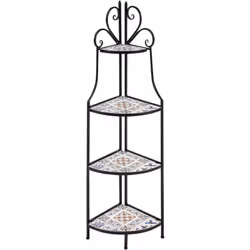 Scaffale angolare pieghevole per giardino. Aggiungi un tocco di fascino vintage e funzionalità al tuo giardino con questo sca ...