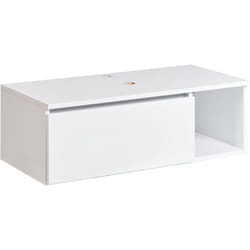 Beliani - Mobile bagno sospeso a parete Fronte scanalato 2 ripiani 80 x 40 cm Bianco Rupanco