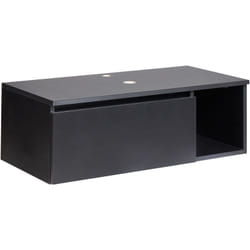Mobile bagno sospeso a parete Fronte scanalato 2 ripiani 80 x 40 cm Nero Rupanco