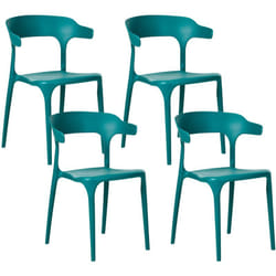 Set di 4 sedie da pranzo da giardino in plastica leggera e resistente Gubbio