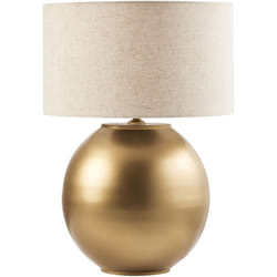 Beliani - Lampada da tavolo moderna con paralume in cotone e lino base singola in ottone Sobramati