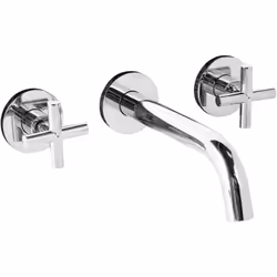 Rubinetto per lavabo a doppia leva. Aggiungi un tocco di eleganza al tuo bagno con questo rubinetto miscelatore da lavabo a p ...