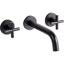 Rubinetto miscelatore per lavabo a parete con 3 fori doppia maniglia in ottone color nero kaieteur