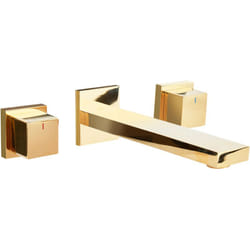 Rubinetto a 3 fori a doppia leva per lavabo a parete in ottone rubinetto miscelatore oro Pailon
