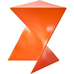 Beliani - Tavolino in plastica tringolare arancione Pecos