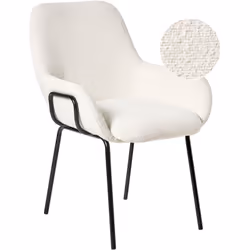 Sedia imbottita senza braccioli. Eleva la tua esperienza a tavola con questa elegante sedia da pranzo in bouclé, realizzata c ...