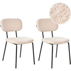 Poltrona tessuto bouclè beige imbottita Rachel