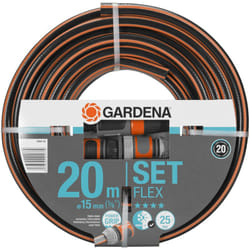 Set tubo acqua da giardino Comfort flex 20m, 15mm (5/8') lancia e raccordi, per irrigazione e giardinaggio (18044-26) - Gardena