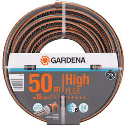 PUNTI FORTI: Lunghezza del tubo: 50 m Diametro del tubo: 15 mm (5/8") Pressione max di scoppio: 30 bar Profilo Power Grip: ot ...