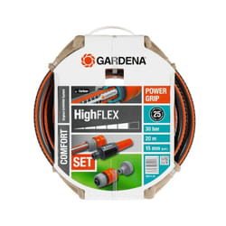 Tubo da giardino HighFlex ø 15 mm - 20 m + lancia e raccordi Gardena