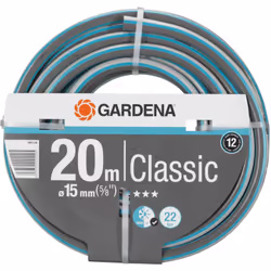 PUNTI FORTI: Lunghezza del tubo: 20 m Diametro del tubo: 15 mm (5/8") Pressione max di scoppio: 22 bar Resistente ai raggi UV ...