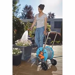 Gardena 18500-20 avvolgitubo da giardino Carrello avvolgitubo Nero, Blu, Acciaio inox - Vista aggiuntiva 5