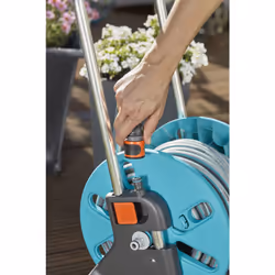 Gardena 18502-50 avvolgitubo da giardino Carrello avvolgitubo Nero, Blu, Acciaio inox - Vista aggiuntiva 4