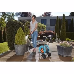 Gardena 18502-50 avvolgitubo da giardino Carrello avvolgitubo Nero, Blu, Acciaio inox - Vista aggiuntiva 5