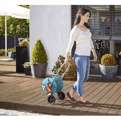Gardena 18502-50 avvolgitubo da giardino Carrello avvolgitubo Nero, Blu, Acciaio inox - Vista aggiuntiva 6