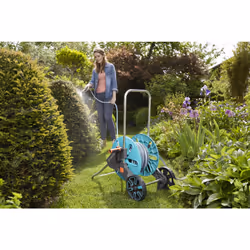 Gardena 18512-26 avvolgitubo da giardino Carrello avvolgitubo Nero, Blu, Arancione, Acciaio inox - Vista aggiuntiva 4