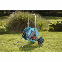 Gardena 18512-26 avvolgitubo da giardino Carrello avvolgitubo Nero, Blu, Arancione, Acciaio inox - Vista aggiuntiva 5